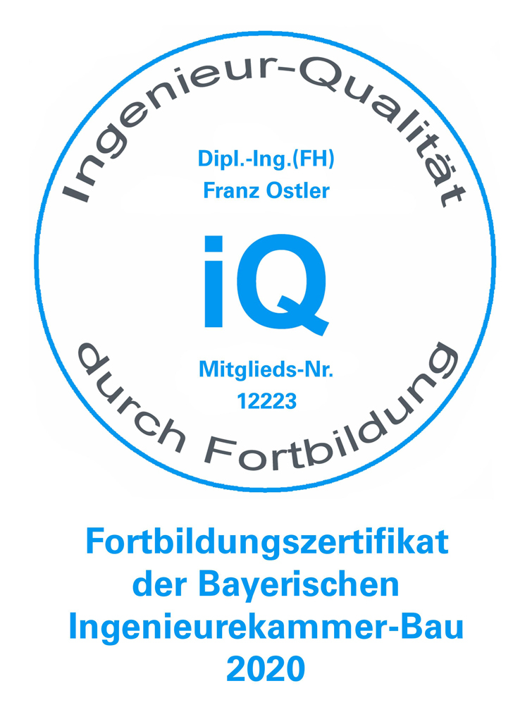 Fortbildungszertifikat der Bayerischen Ingenieurekammer-Bau 2020 Fortbildungszertifikat der Bayerischen Ingenieurekammer-Bau 2020
